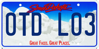 SD license plate 0TDL03