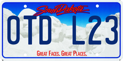 SD license plate 0TDL23