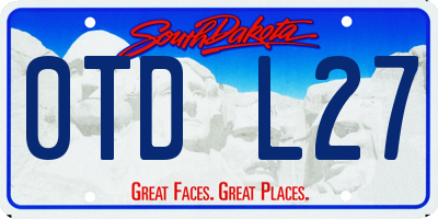 SD license plate 0TDL27