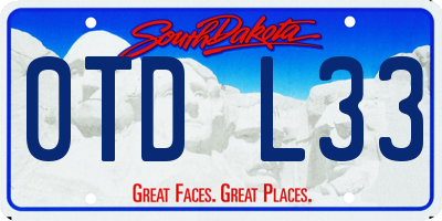 SD license plate 0TDL33