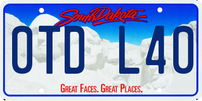 SD license plate 0TDL40