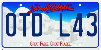 SD license plate 0TDL43