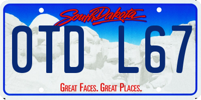 SD license plate 0TDL67