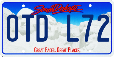 SD license plate 0TDL72