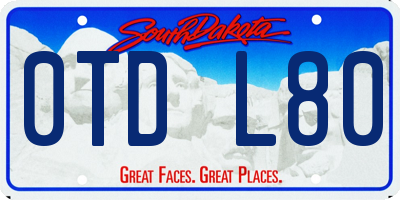 SD license plate 0TDL80