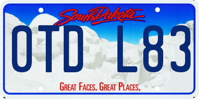 SD license plate 0TDL83