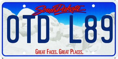 SD license plate 0TDL89