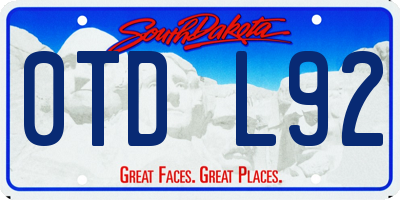 SD license plate 0TDL92