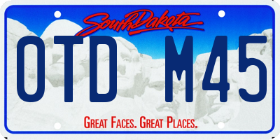 SD license plate 0TDM45