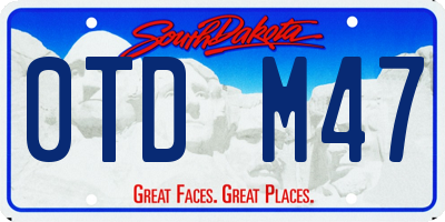 SD license plate 0TDM47