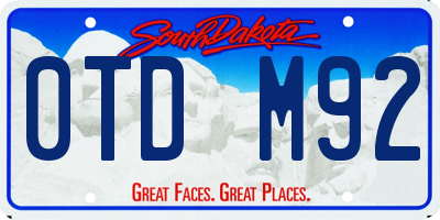 SD license plate 0TDM92