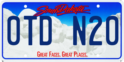 SD license plate 0TDN20