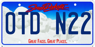 SD license plate 0TDN22