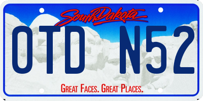 SD license plate 0TDN52