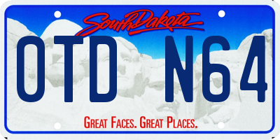 SD license plate 0TDN64