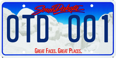 SD license plate 0TDO01