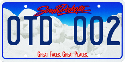 SD license plate 0TDO02