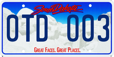 SD license plate 0TDO03