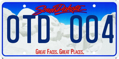 SD license plate 0TDO04