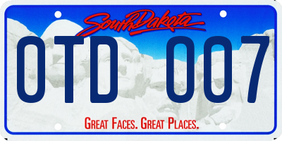 SD license plate 0TDO07