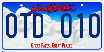 SD license plate 0TDO10
