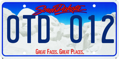 SD license plate 0TDO12