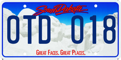 SD license plate 0TDO18