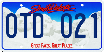 SD license plate 0TDO21