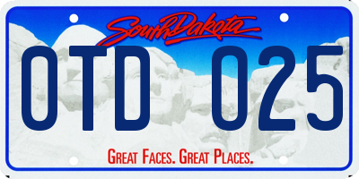 SD license plate 0TDO25