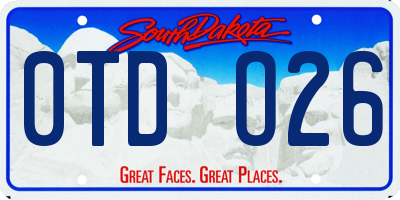 SD license plate 0TDO26