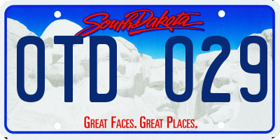 SD license plate 0TDO29
