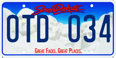 SD license plate 0TDO34