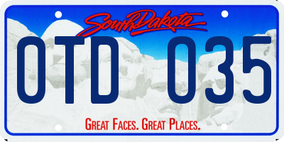 SD license plate 0TDO35