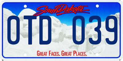 SD license plate 0TDO39