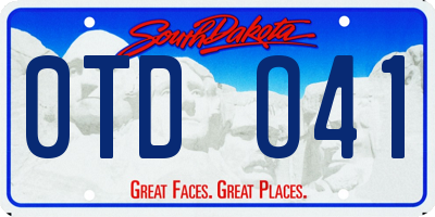 SD license plate 0TDO41
