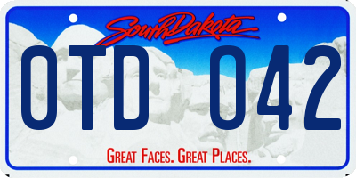 SD license plate 0TDO42