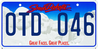SD license plate 0TDO46