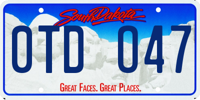SD license plate 0TDO47