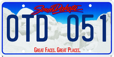 SD license plate 0TDO51