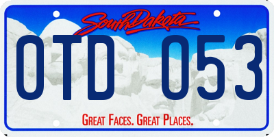 SD license plate 0TDO53