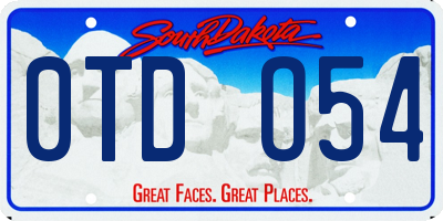 SD license plate 0TDO54