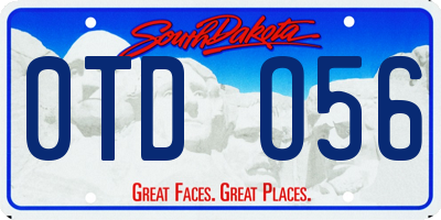 SD license plate 0TDO56