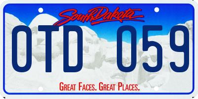SD license plate 0TDO59