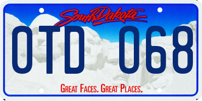 SD license plate 0TDO68