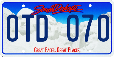 SD license plate 0TDO70