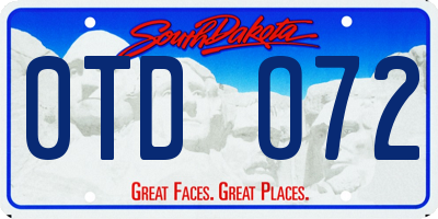 SD license plate 0TDO72