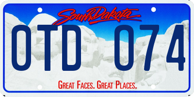 SD license plate 0TDO74