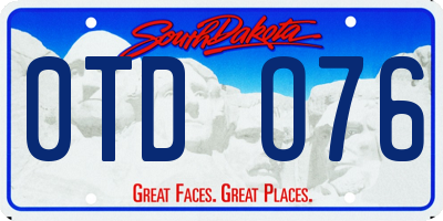SD license plate 0TDO76