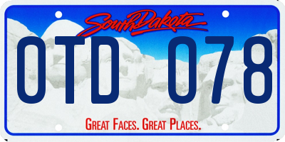 SD license plate 0TDO78
