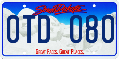 SD license plate 0TDO80